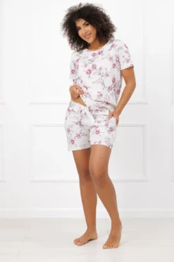 Piżama damska krótki rękaw, krótkie spodnie Beauty